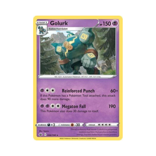 포켓몬 TCG 골루그 R 칠링 레인 (영문판)