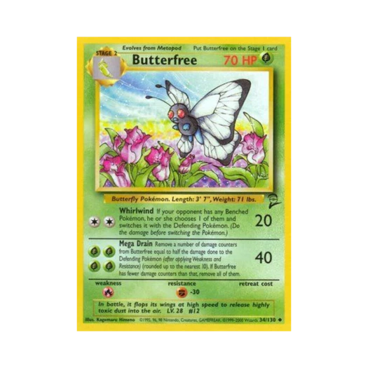 Pokemon TCG Butterfree U Base Set 2 (English Ver.)