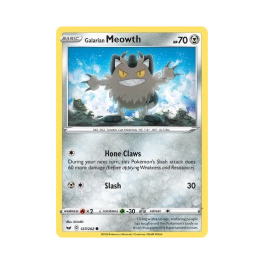 포켓몬 TCG 가라르 나옹 C 소드 & 실드 (영문판)