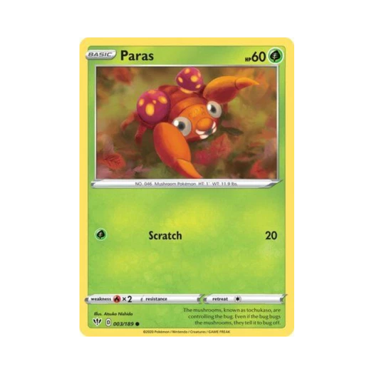 Pokemon TCG Paras C Darkness Ablaze (English Ver.)
